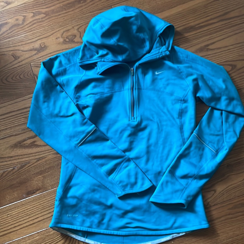 Teal Nike running quarter zip